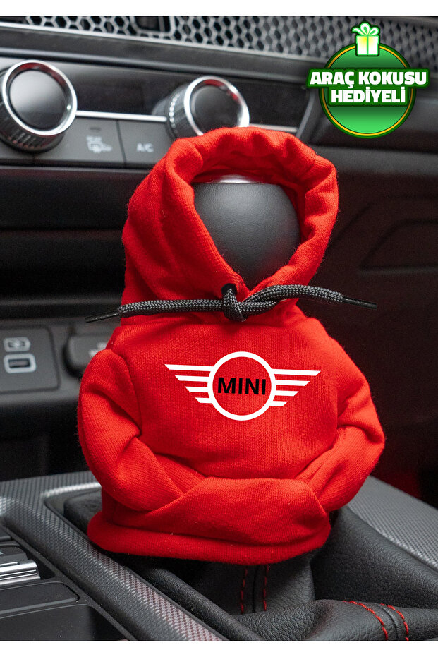 Mini Cooper Logo Red Gear Shift Hoodie Car Gear Shift Outfit Shifter Fleece Auto Accessory Gear Shift Knob