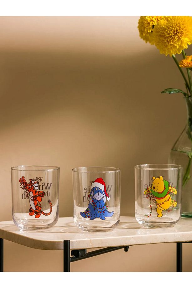 LCW HOME Karışık Baskılı Winnie The Pooh Baskılı Cam Bardak 3'lü 350 Ml - 2