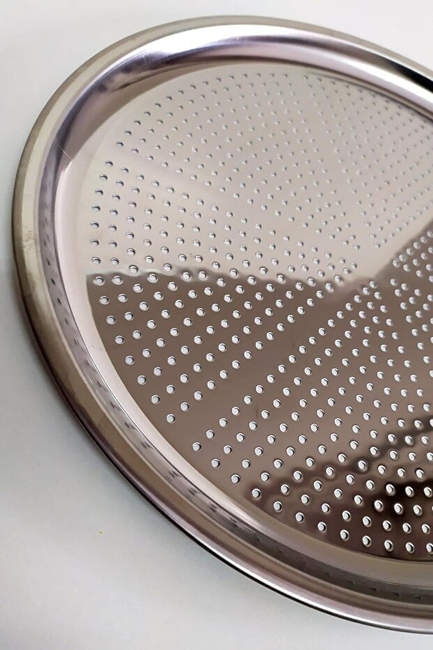 Stainless Steel Pizza Tray, Perforated Lahmacun and Pizza Pan, Oven Tray (36 cm)