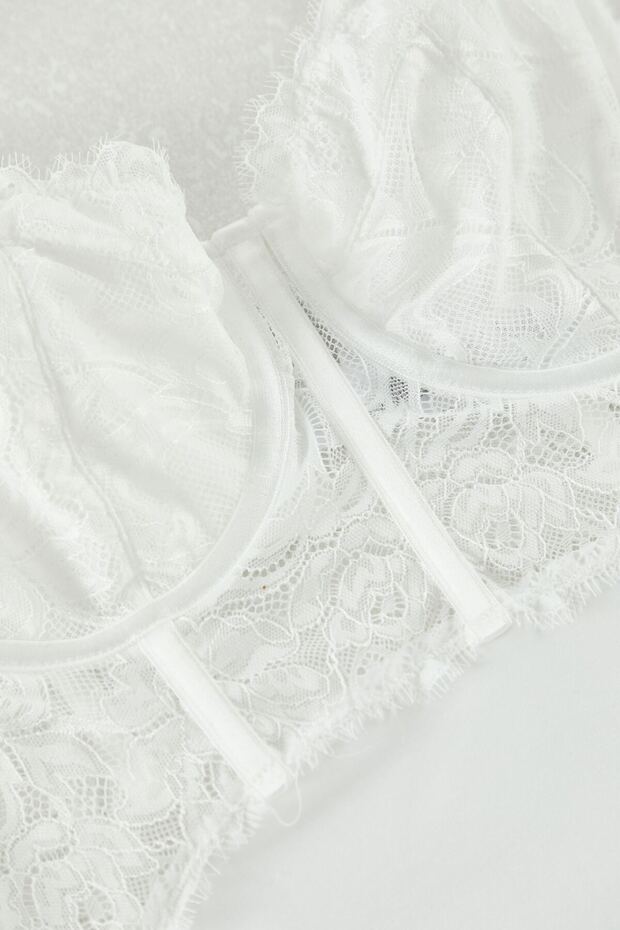 Plus Size Ecru Lace Body - Recovery Bottom with Snap Fasteners Tbbaw25Cs00009 - 8