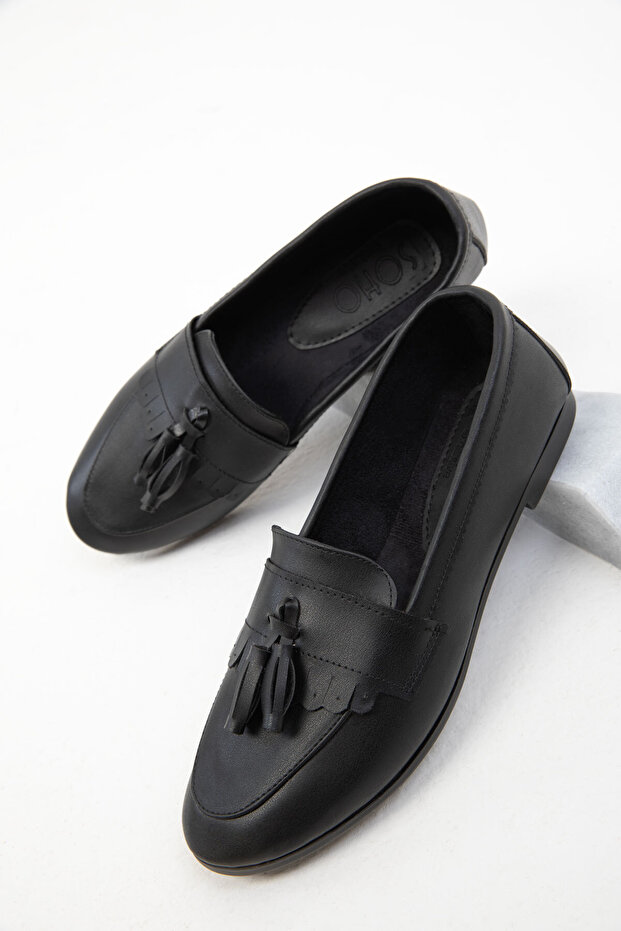 Fekete női balerinák – 19919-es modell - 2