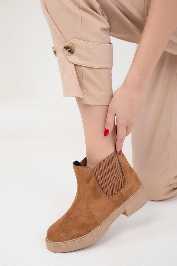 Taba Süet Kadın Bot & Bootie 18371 - 5