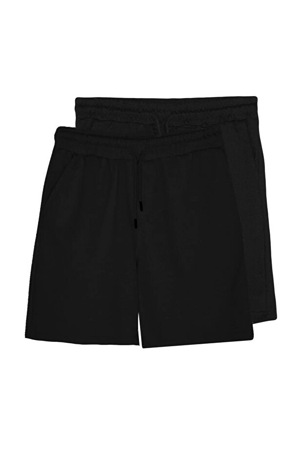 2'li Paket Siyah Regular/Normal Kesim Şort & Bermuda TMNSS21SR0095 - 3