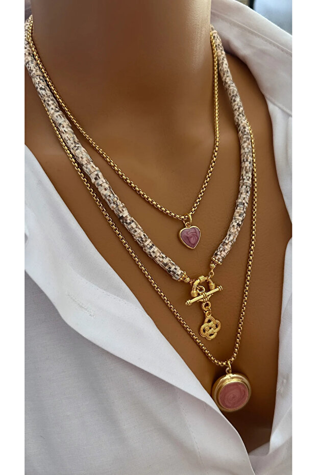 Fimo boncuk çoklu kolye - 3