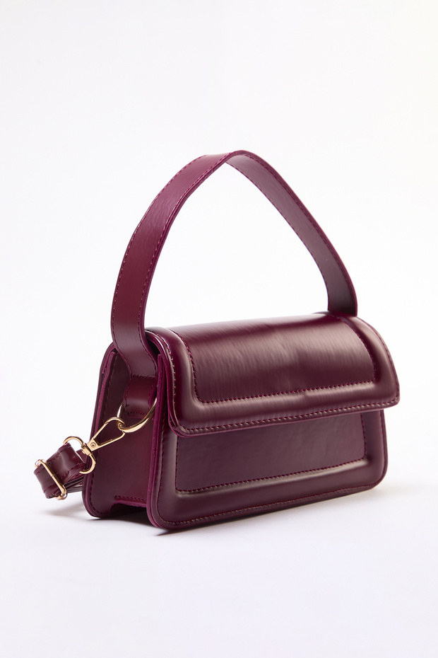 Bordo Çapraz Askılı Kadın Mini Boy City Çanta TWOAW25OC00002 - 4