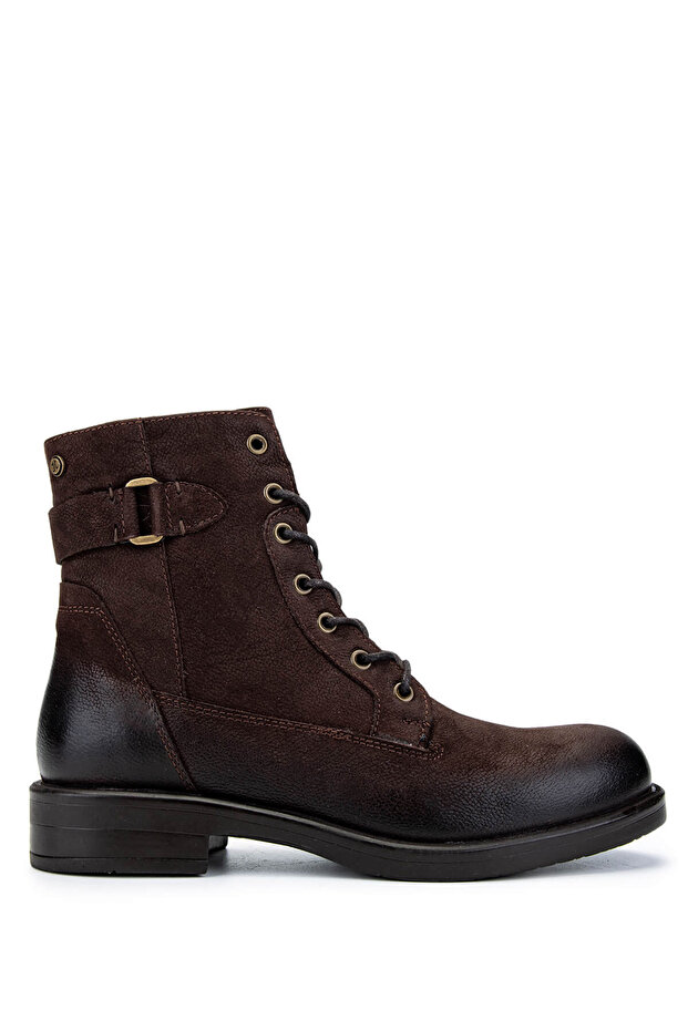 Women's Genuine Leather Brown Nubuck Casual Boots
