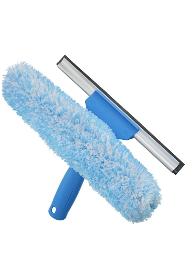 مجموعة ممسحة وفرشاة تنظيف النوافذ من الألياف الدقيقة مقاس 10 بوصات - 1