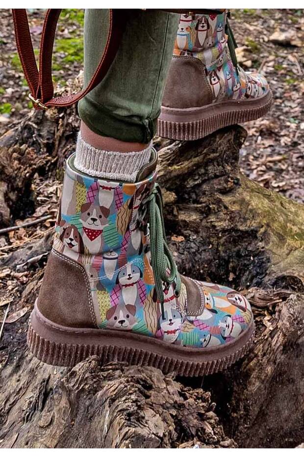 Women's Vegan Leather Green Long Boots - Best Friends Forever Design