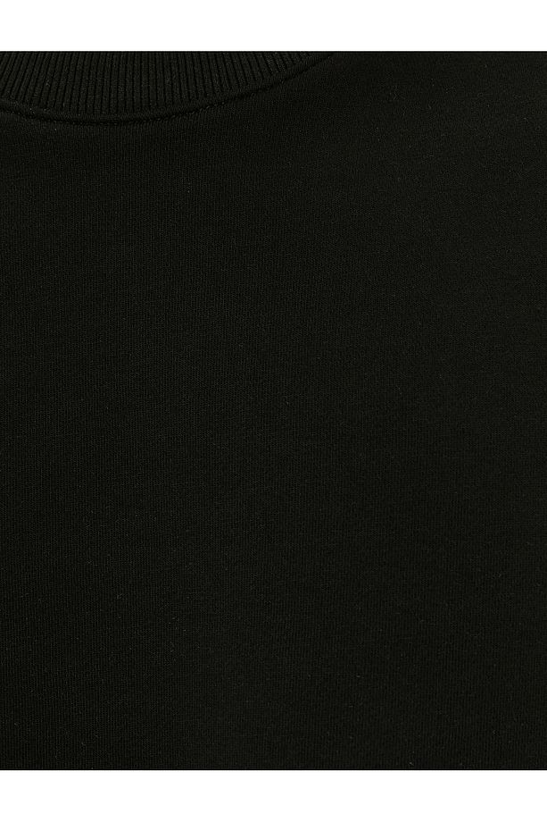 Oversize Basic Tişört Bisiklet Yaka Kısa Kollu Pamuklu - 6