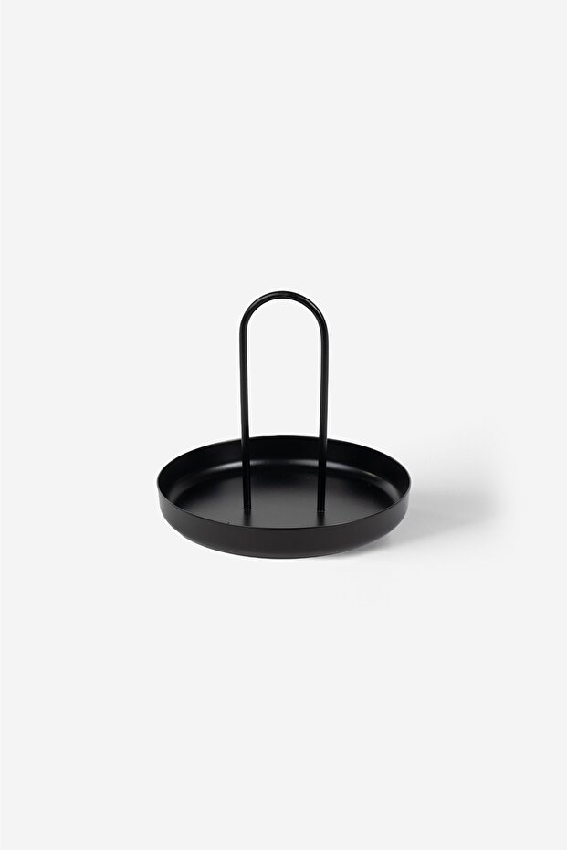 Black Metal Jewelry Organizer - Round Accessory and Makeup Stand - Candy