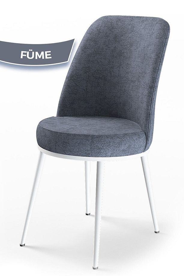 Via Serisi Açılabilir Mutfak Masası Takımı Beyaz Masa 4 Füme Sandalye 1 Zebra Desen Bench - 6