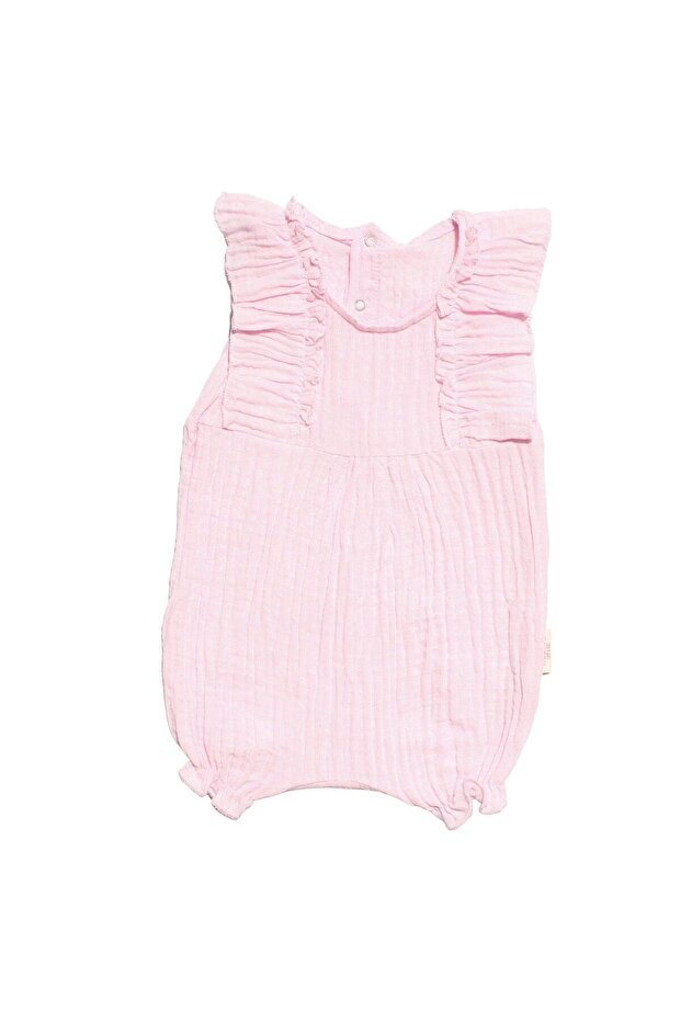 Baby Girl Pink Muslin Ruffle Romper