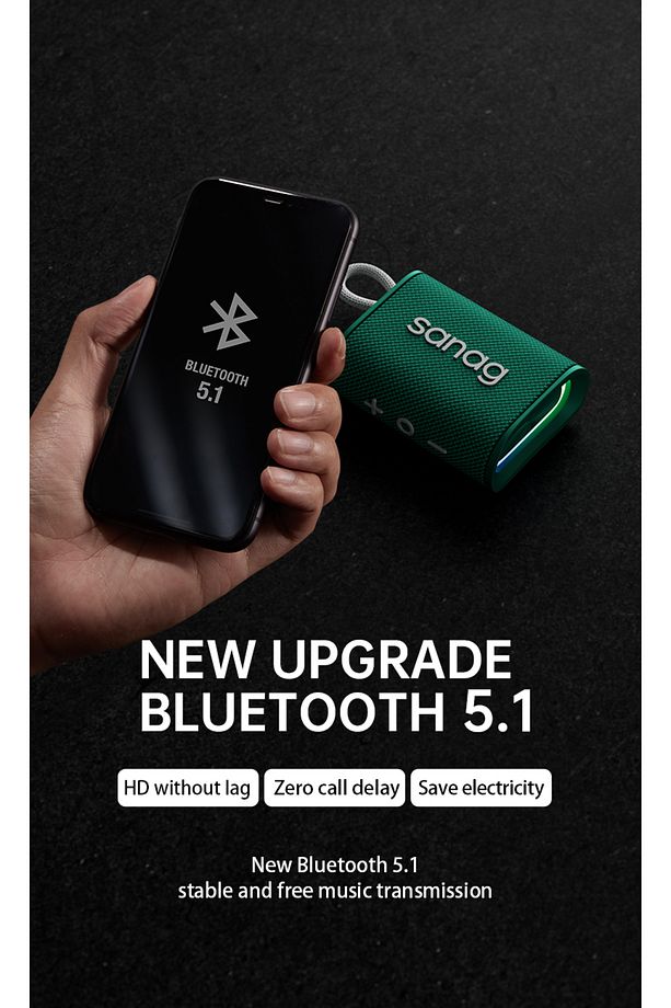Sanag M13S Pro Max Bluetooth Hoparlör  Sd Kart Type-C RGB Işıklı Taşınabilir Ses Bombası - 5