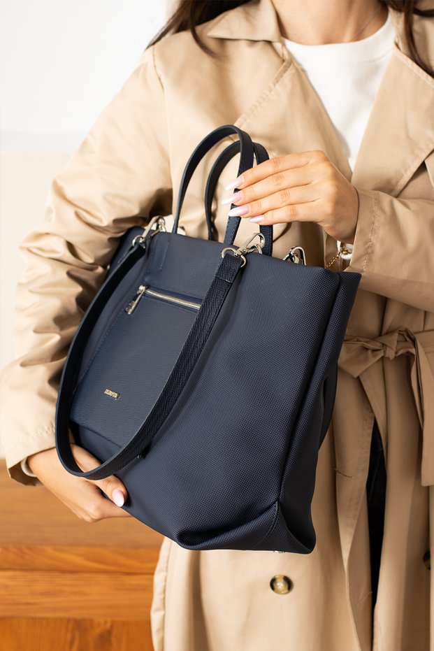 Multi-Compartment Zippered Women's Hand and Shoulder Bag