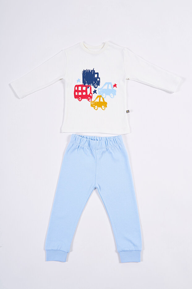 Çocuk Pijama 1-5 Yaş Araba Desen - 4