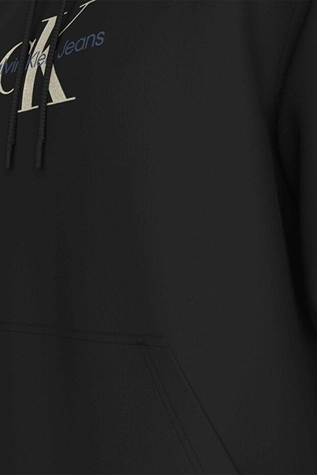 DISTRESSED MONOLOGO HOODIE Erkek SİYAH Sweatshirt J30J326875-BEH - 5
