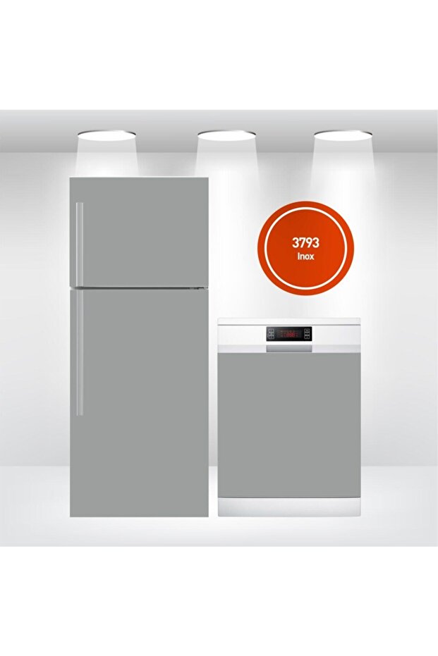 Refrigerator and Dishwasher Door Sticker Self-Adhesive Foil Gray Inox