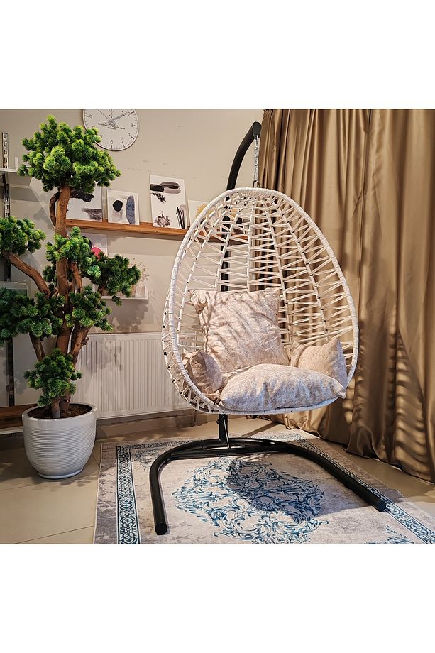 Bahçe  Ev Mobilyaları, Armut Salıncak, Tek Kişilik Balkon Salınacağı, Tekli Ev Salıncağı. - 5