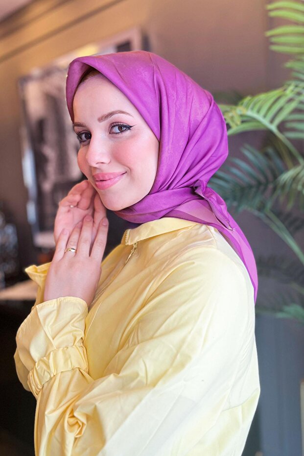 وشاح كريستال - نمط السحابة - Ske2428-47 - بنفسجي - 1