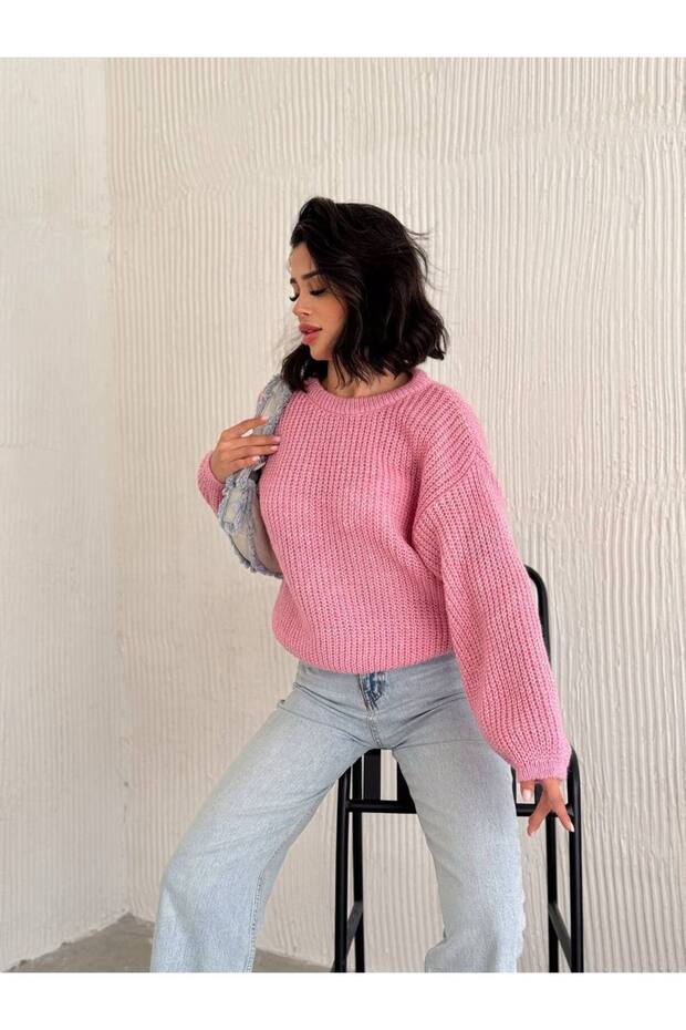 Bisiklet Yaka Triko Basic Kazak - 3