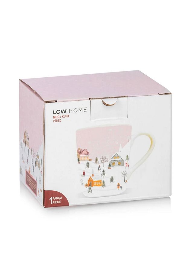 LCW HOME Toz Pembe Yılbaşı Temalı Seramik Kupa 270 Ml - 4