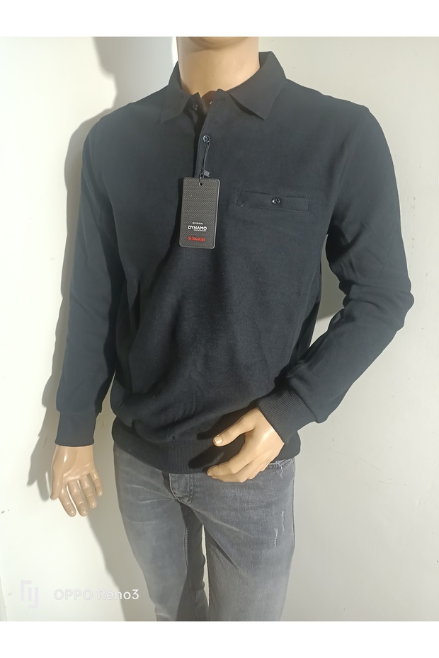 yakalı pamuklu cepli sweatshirt - 5