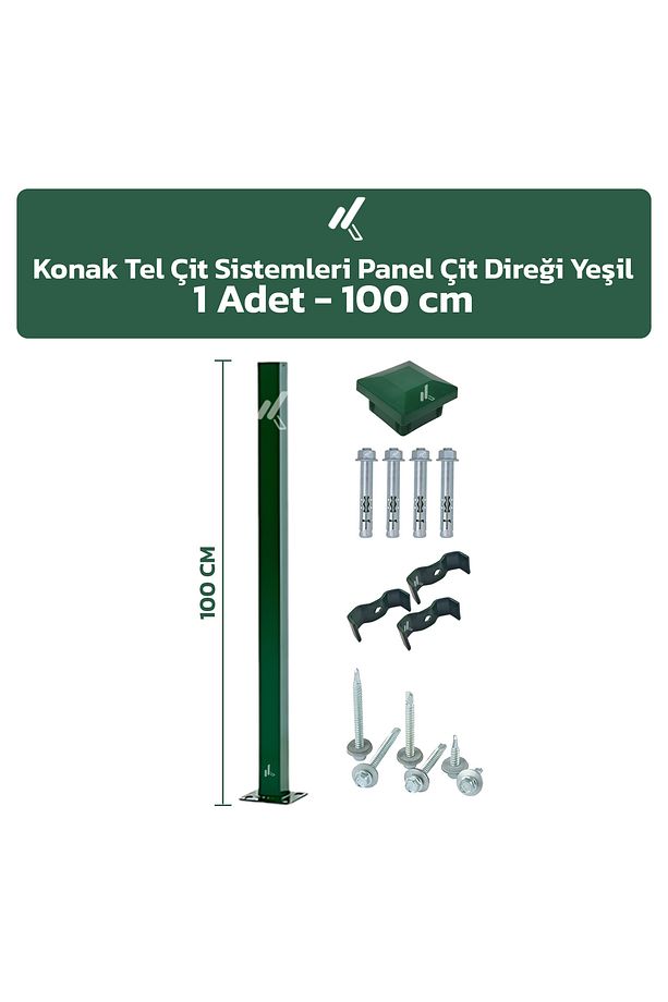1 Adet Panel Çit Direği 100 CM Aksesuarlar Dahil - 1