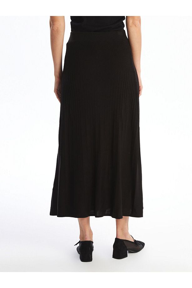 Lcw Modest Siyah Beli Lastikli Kadın Triko Etek - 3