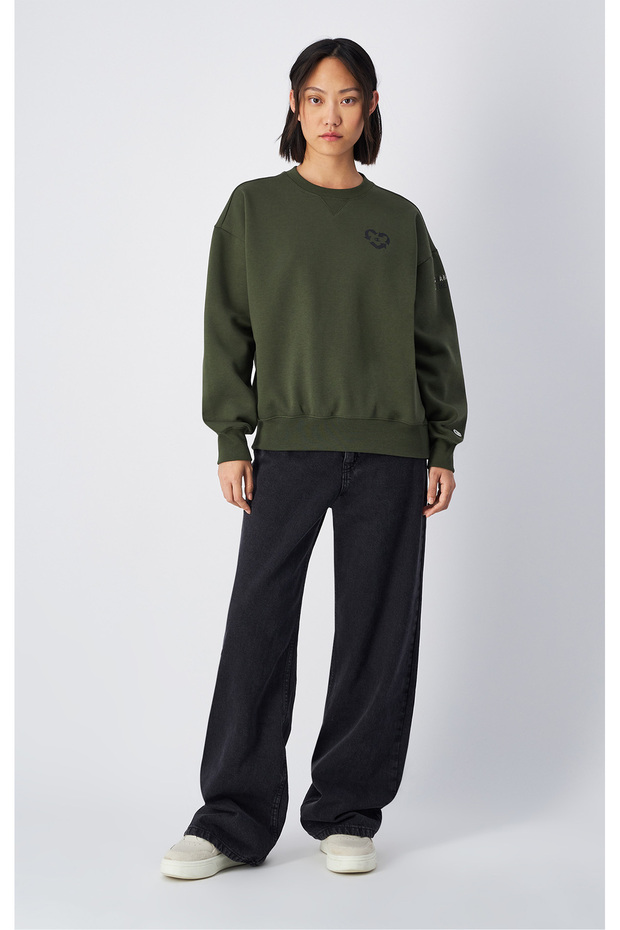 Surplus + Utility Crewneck Sweatshirt Yeşil Kadın Sweatshirt-117494-GS508 - 5