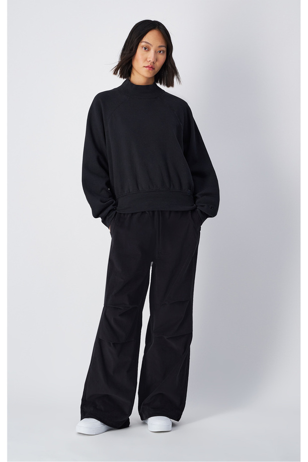 Emotional Dance Parachute Pants Black Women's Trousers-117432-Kk001