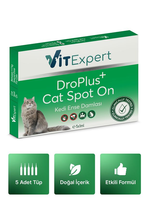 Droplus Kedi Damlası Pire Dış Parazit Bit Kene Deri Bakımı Için Bitkisel Damla ( 1-7 Kg ) 5 Tüp - 8
