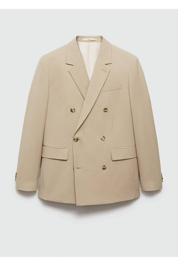 Slim-fitting double-breasted blazer jacket - 3