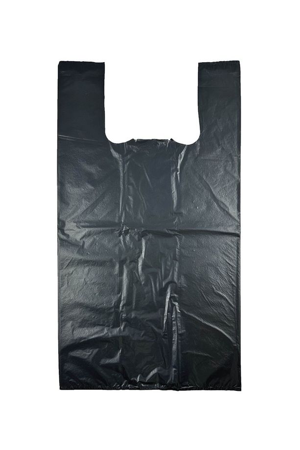 Kalın Siyah Poşet Büyük Boy Hışır Atlet Poşet Market Manav Poşeti Çöp Poşeti 3 Kg - 1