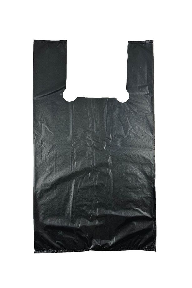 Kalın Siyah Poşet Orta Boy Hışır Atlet Poşet Market Manav Poşeti Çöp Poşeti 1 Kg - 1