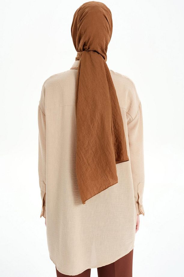 Nakış Detaylı Tunik - Camel - 6