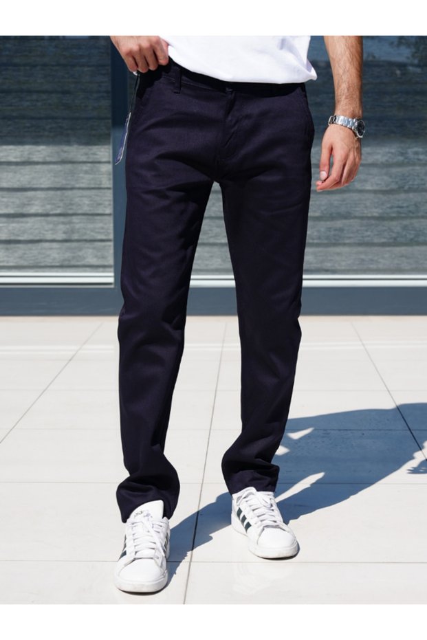 Men's Regular Fit Cut Striped Lycra Trousers