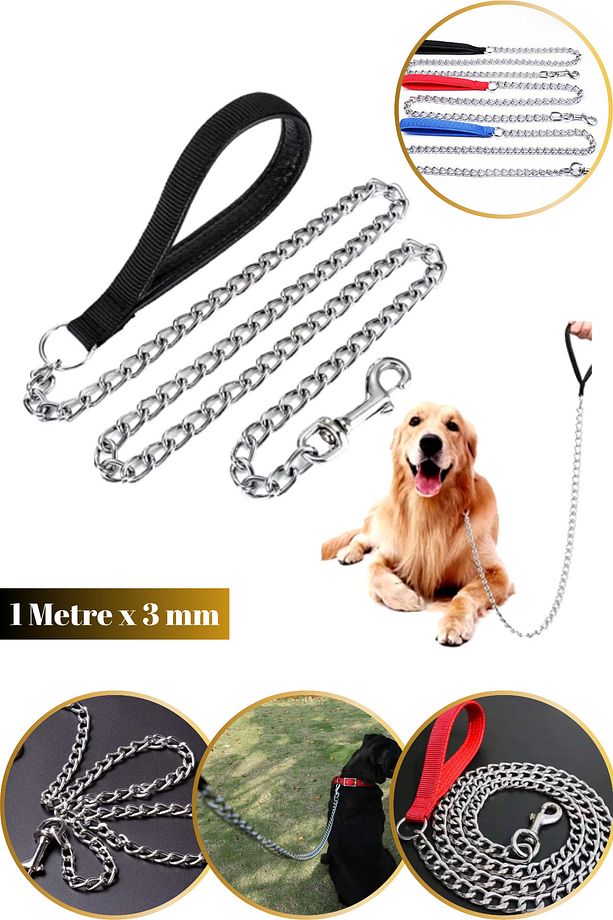 1 Metre Tasmaya Takma Aparatlı Güçlü Köpek Gezdirme Zinciri - 1