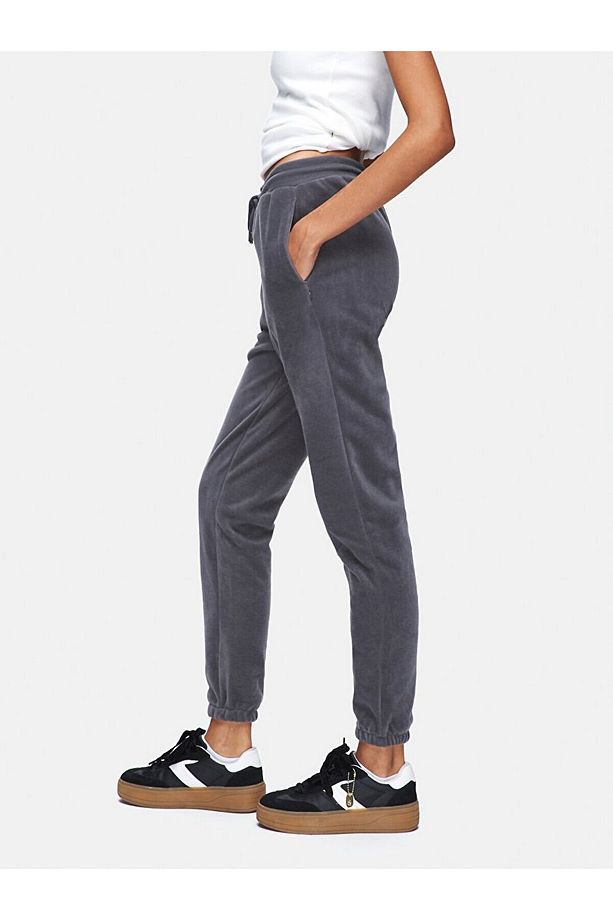Düz Jogger Regular Fit Gri Eşofman - 4