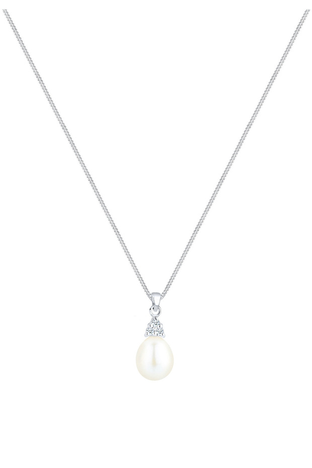 Náhrdelník s diamantovou perlou ve sladké vodě (0,04 ct.) Stříbro 925 - 2