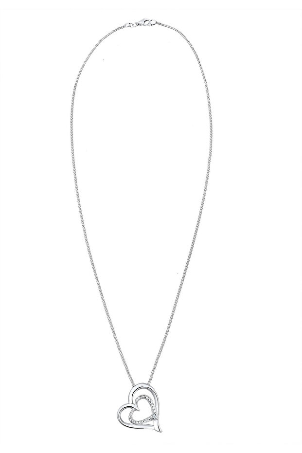 Dámský náhrdelník ve tvaru srdce s diamantem (0,015 ct.) ze sterlingového stříbra 925 - 3