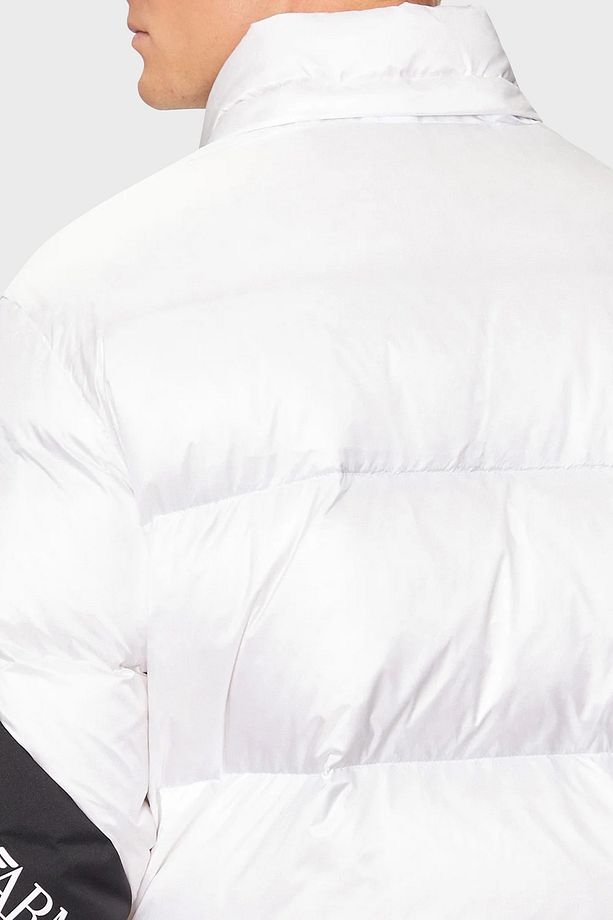 Logolu Su İtici Rüzgar Geçirmez Oversize Fit Çıkarılabilir Kapüşonlu Şişme Mont Erkek MONT 6DPB3 - 4