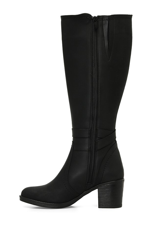 24K-1032 4PR Siyah Kadın Topuklu Çizme - 3