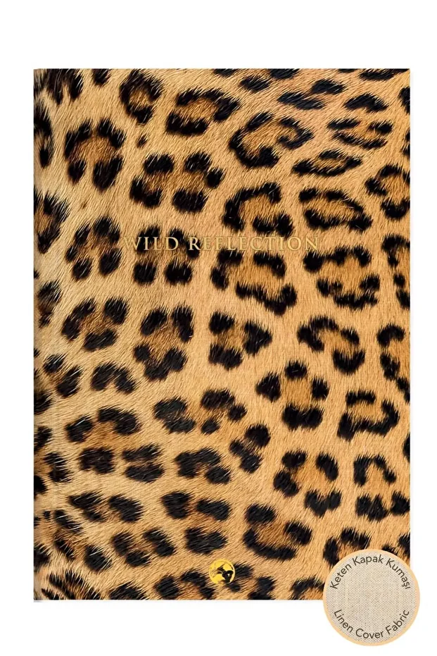 17X24 Leopard Patterned Linen Notebook Plain Notebook - 2