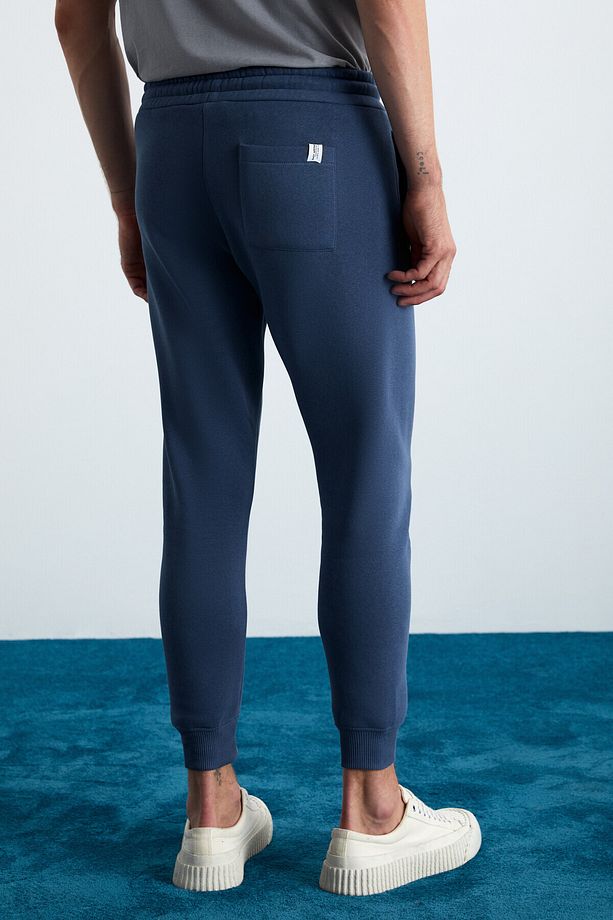 HAKONE Erkek Basic Yumuşacık Regular Fit Lastikli Paça Organik Pamuklu İndigo Eşofman Altı - 5