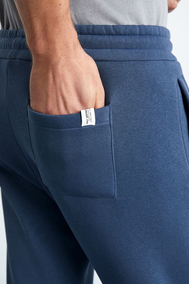 HAKONE Erkek Basic Yumuşacık Regular Fit Lastikli Paça Organik Pamuklu İndigo Eşofman Altı - 4