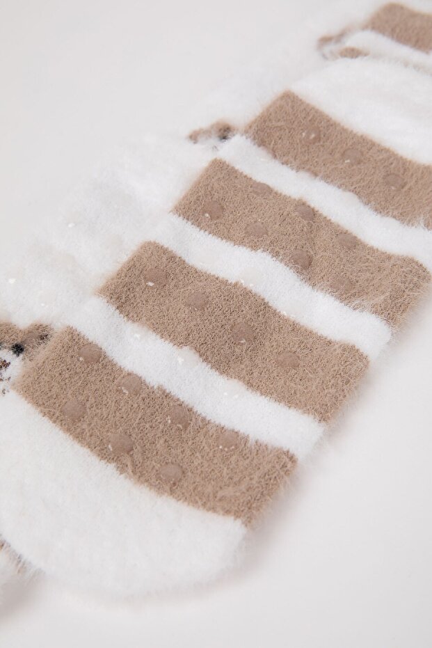 Kadın Kaydırmaz Taban 2'li Kışlık Çorap D1146axns - 5