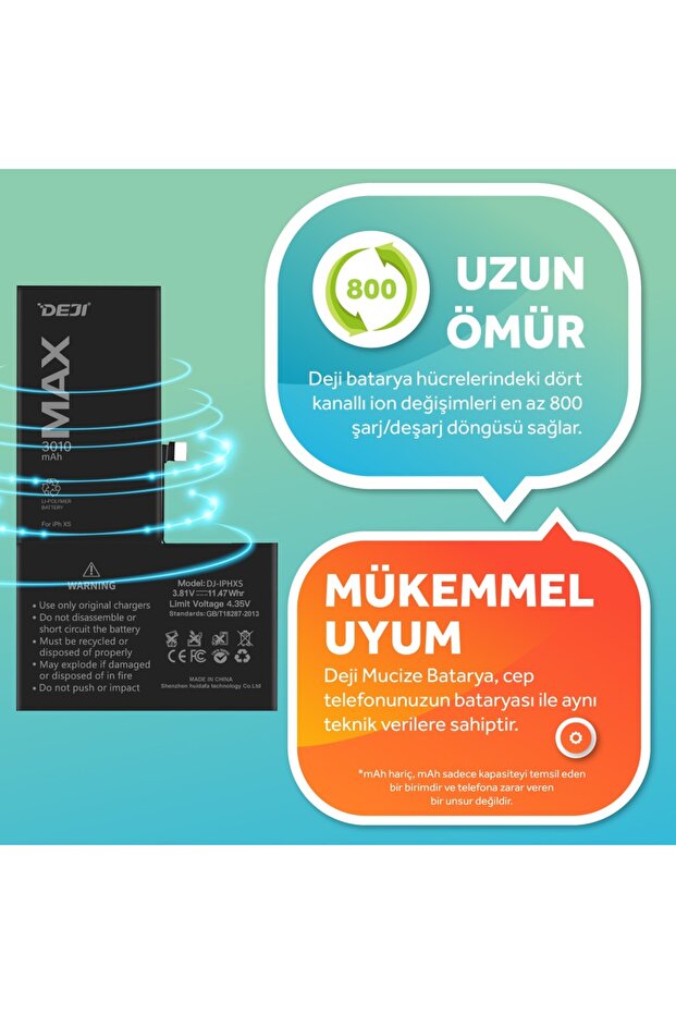 iPhone XS Batarya Mucize Batarya Deji 3010mAh - 2