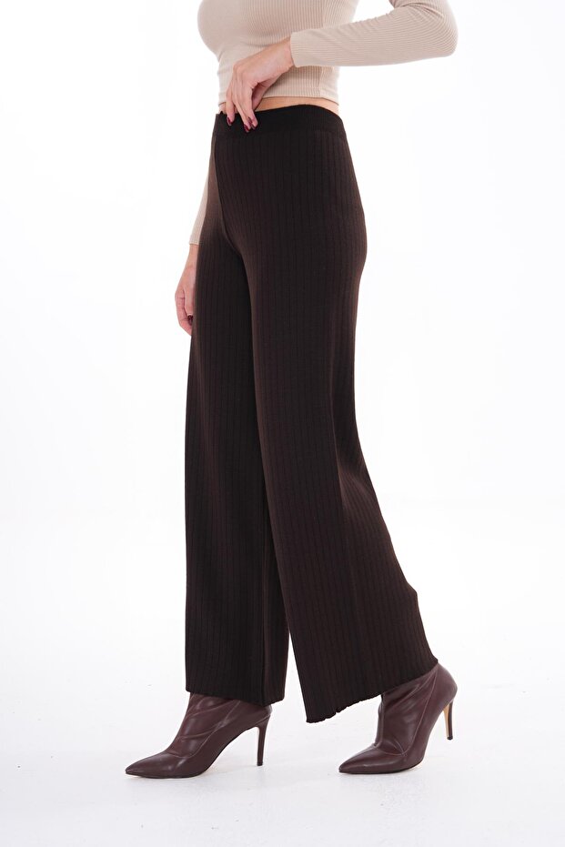 Kadın İspanyol Paça Triko Örme Pantolon 255048 - - 4