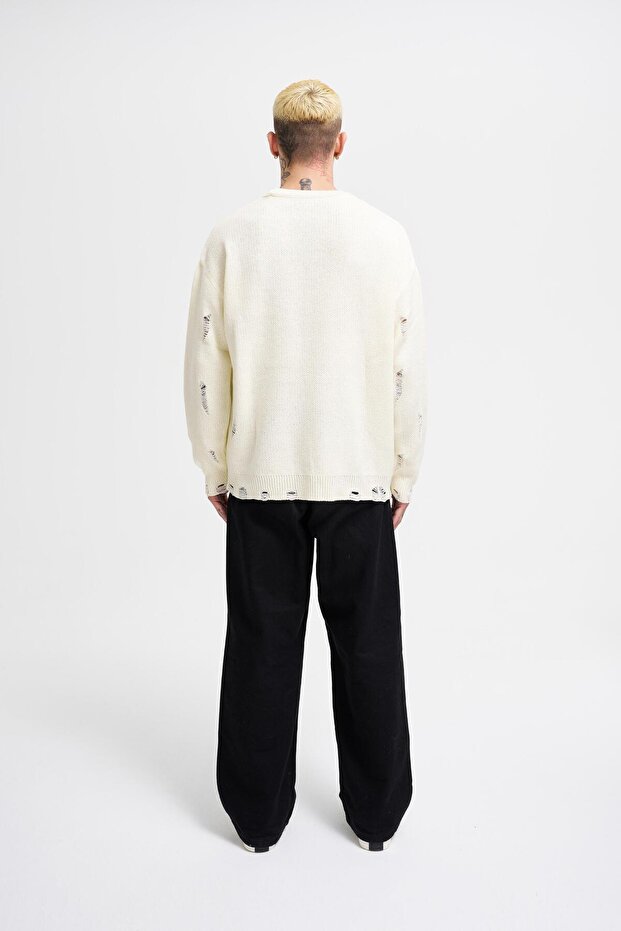 Erkek Basic Kazak Ecru - 5