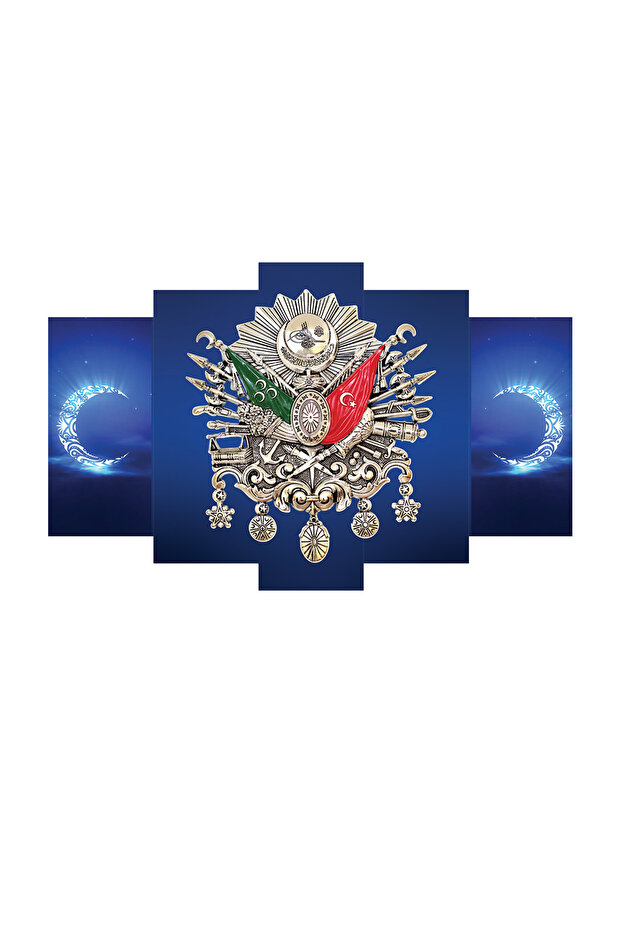 Duvar Mdf Tablo 5 Parça Set Ve saatli - 2